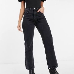 topshop black straight jeans